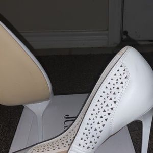 Size 11 Justfab white stilettos
